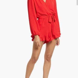 Red Ruffled Jumpsuit